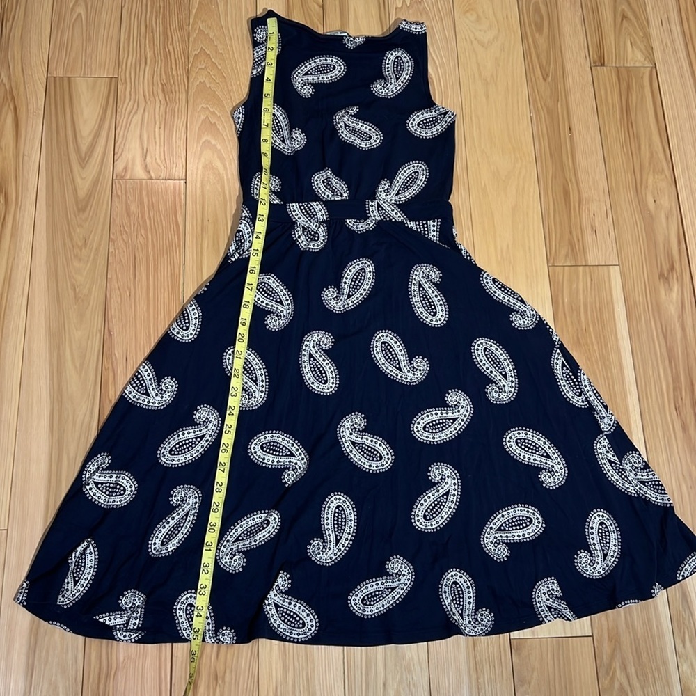 Boden short sleeves Navy Blue Paisley Women’s midi Dress Size 4 - Picture 5 of 8